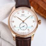 F5 Factory Swiss Replica IWC Portugieser Watch SS White Face Rose Gold Case